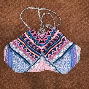 tribal high neck swimsuit top